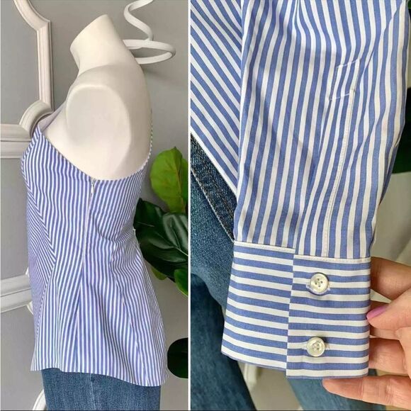 Barbara Bui Blue Striped Blouse - Picture 4 of 7